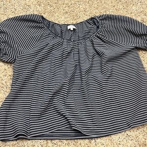 Madewell Texture and Thread Peasant Top in Striped